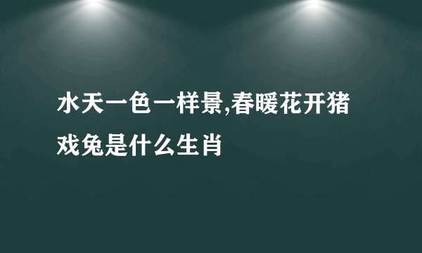 水天一色一样景,春暖花开猪戏兔是什么生肖