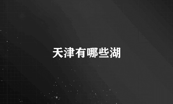 天津有哪些湖