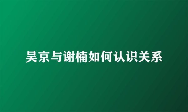 吴京与谢楠如何认识关系