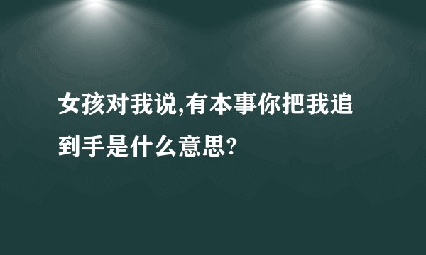 女孩对我说,有本事你把我追到手是什么意思?