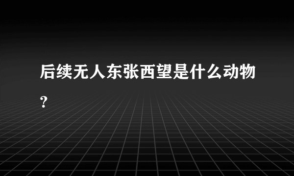 后续无人东张西望是什么动物？