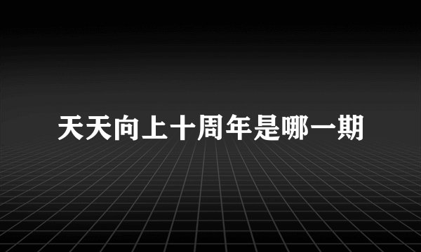 天天向上十周年是哪一期