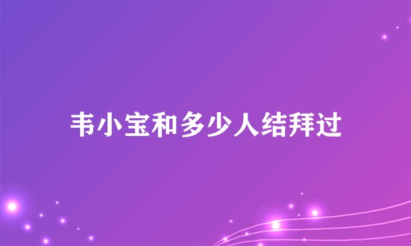 韦小宝和多少人结拜过