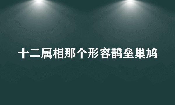 十二属相那个形容鹊垒巢鸠