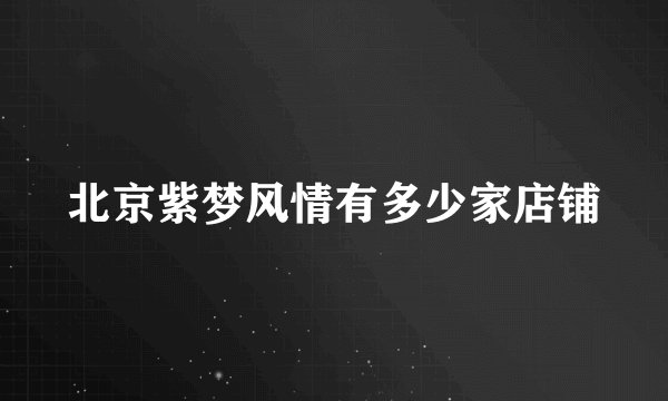 北京紫梦风情有多少家店铺