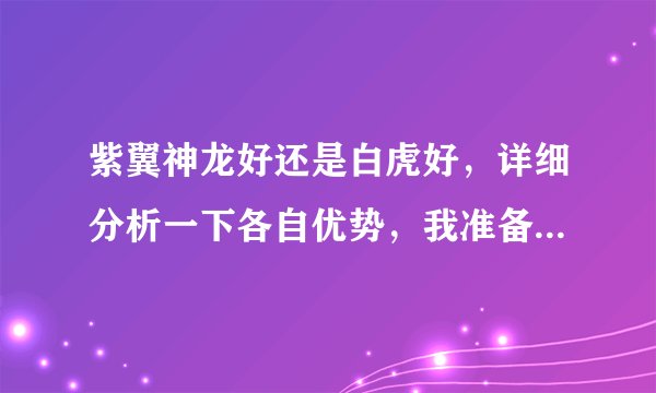 紫翼神龙好还是白虎好，详细分析一下各自优势，我准备买其中之一，必采纳谢谢