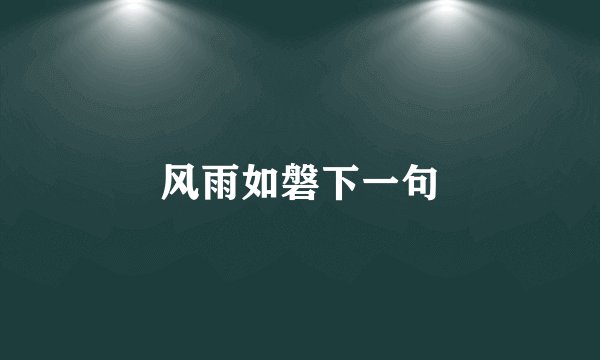 风雨如磐下一句