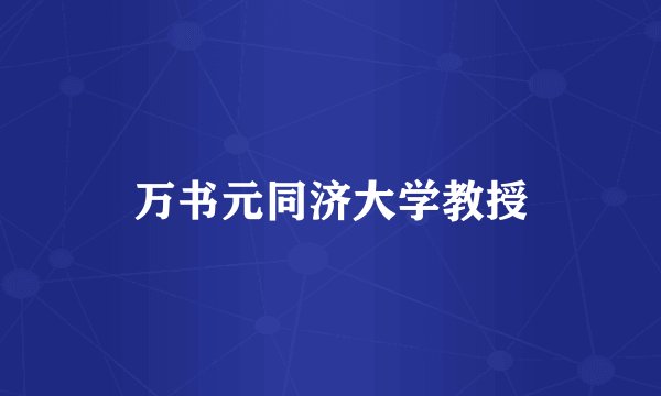 万书元同济大学教授