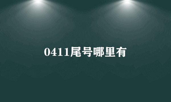 0411尾号哪里有