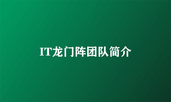 IT龙门阵团队简介
