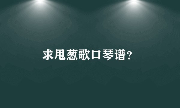 求甩葱歌口琴谱？