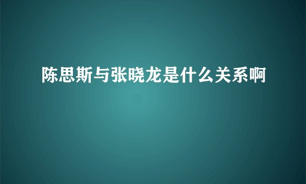 陈思斯与张晓龙是什么关系啊