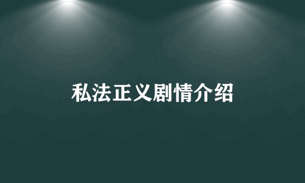 私法正义剧情介绍