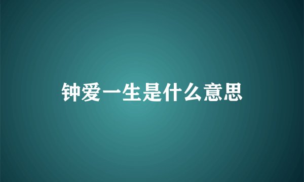 钟爱一生是什么意思