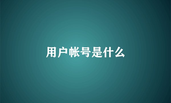 用户帐号是什么