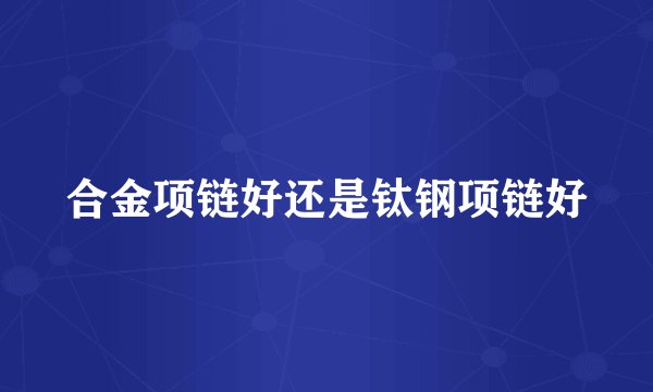 合金项链好还是钛钢项链好