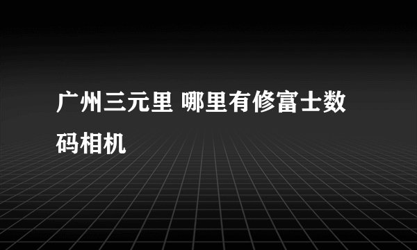 广州三元里 哪里有修富士数码相机