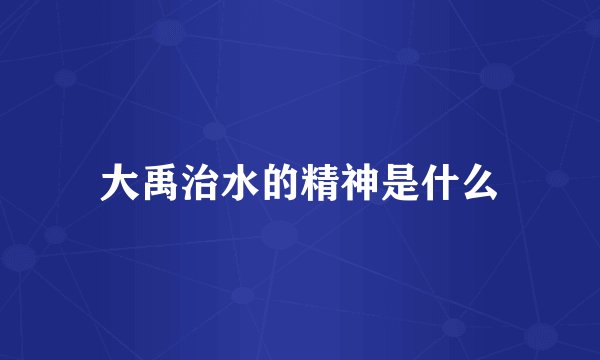 大禹治水的精神是什么