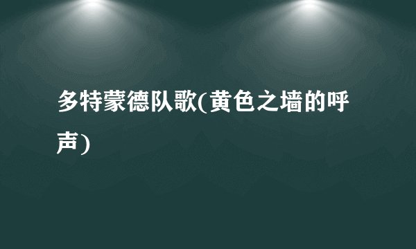 多特蒙德队歌(黄色之墙的呼声)