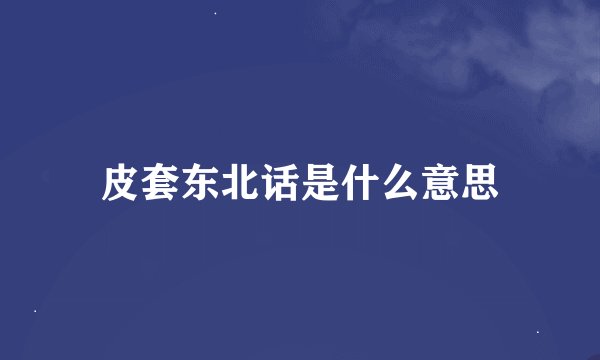 皮套东北话是什么意思