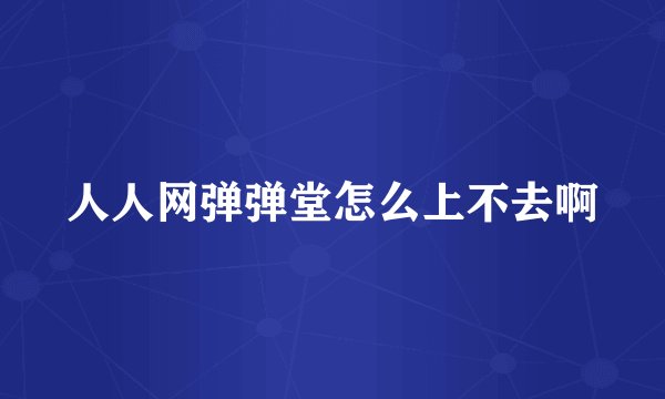 人人网弹弹堂怎么上不去啊
