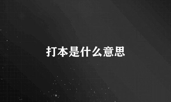 打本是什么意思