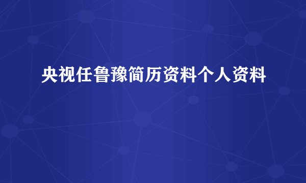 央视任鲁豫简历资料个人资料