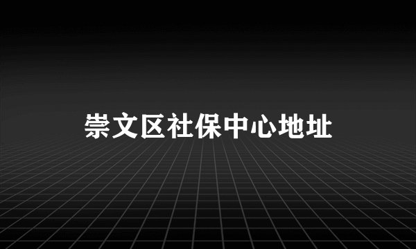 崇文区社保中心地址