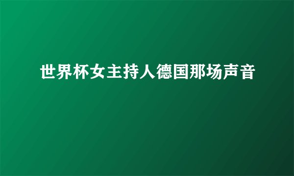 世界杯女主持人德国那场声音