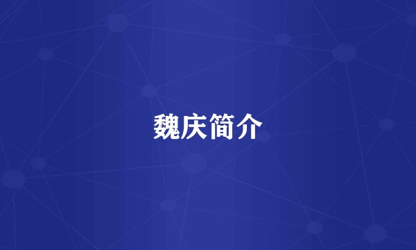 魏庆简介