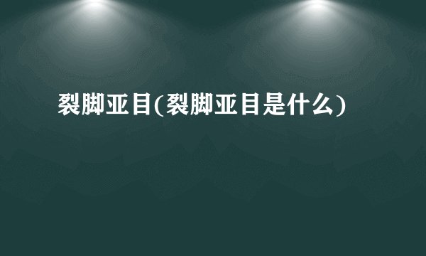 裂脚亚目(裂脚亚目是什么)