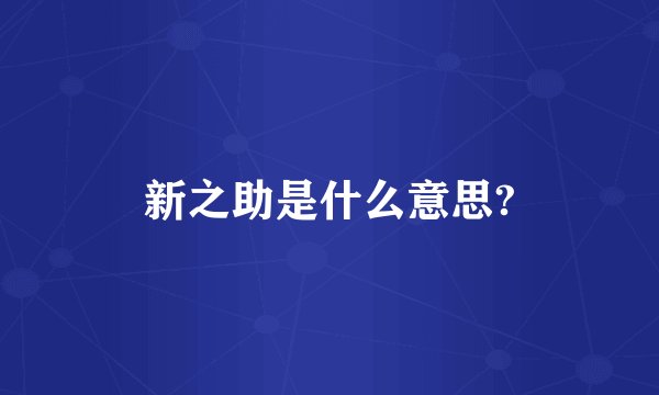 新之助是什么意思?