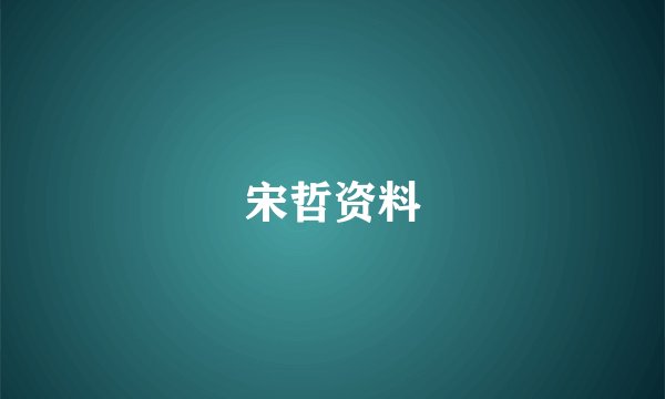 宋哲资料