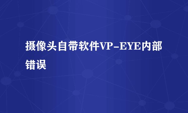 摄像头自带软件VP-EYE内部错误