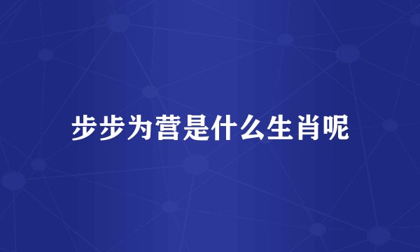 步步为营是什么生肖呢