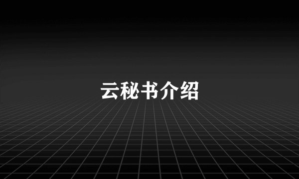 云秘书介绍