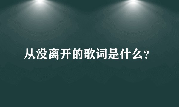 从没离开的歌词是什么？