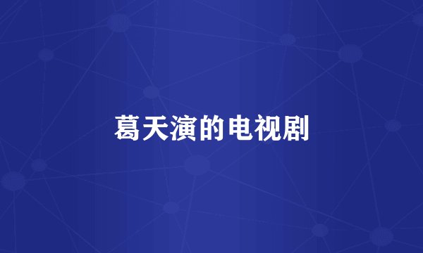 葛天演的电视剧