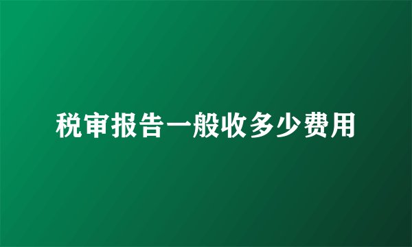 税审报告一般收多少费用
