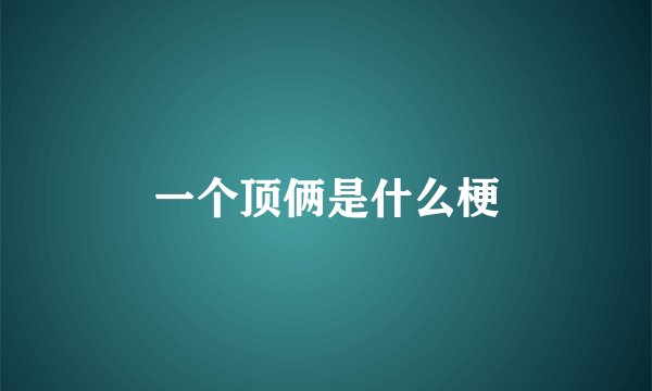 一个顶俩是什么梗
