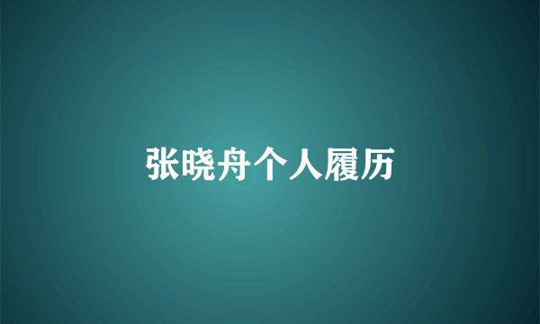 张晓舟个人履历