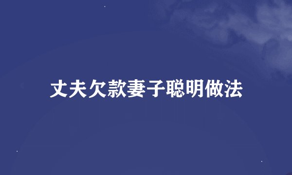 丈夫欠款妻子聪明做法