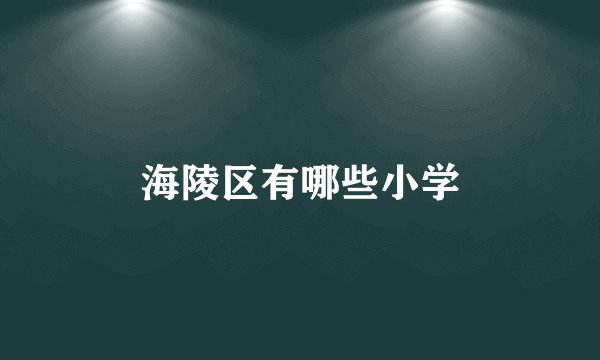 海陵区有哪些小学