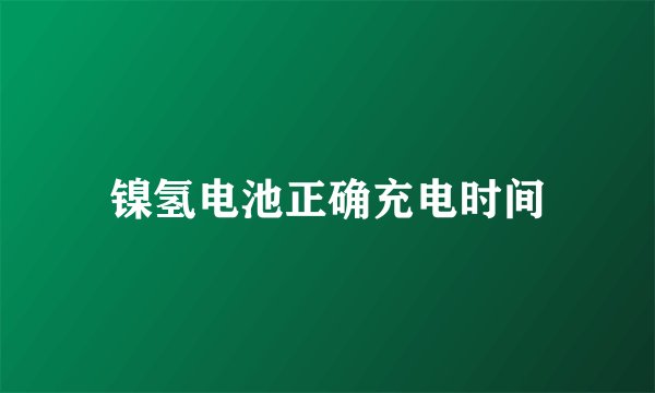 镍氢电池正确充电时间