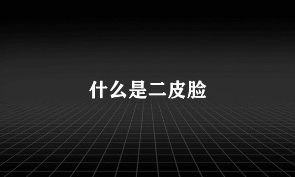 什么是二皮脸
