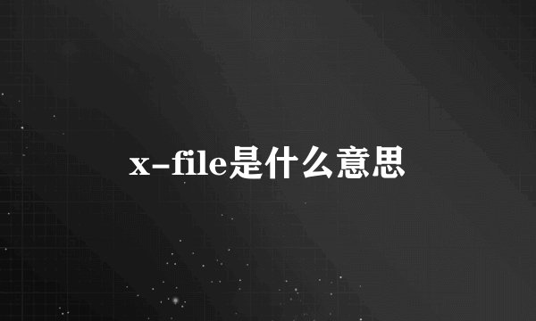 x-file是什么意思