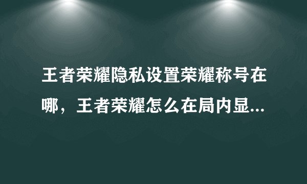 王者荣耀隐私设置荣耀称号在哪，王者荣耀怎么在局内显示荣耀称号