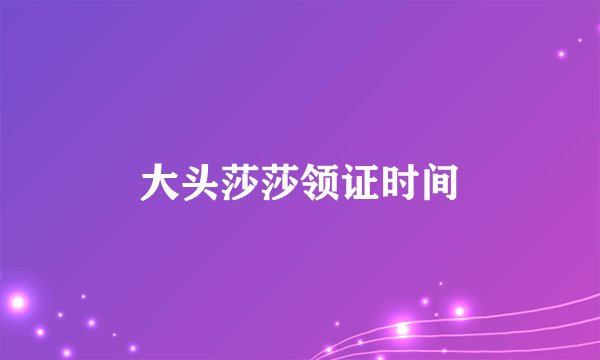 大头莎莎领证时间