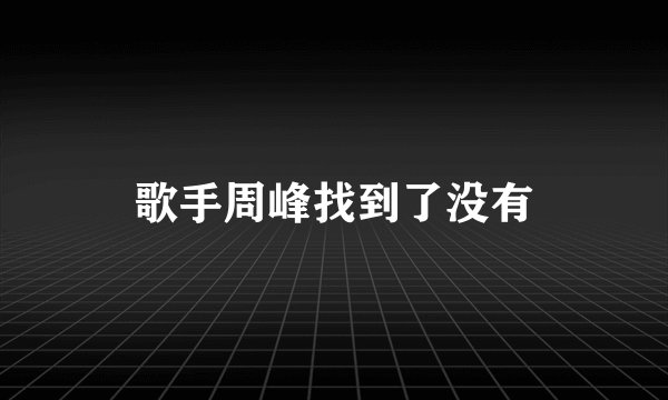 歌手周峰找到了没有