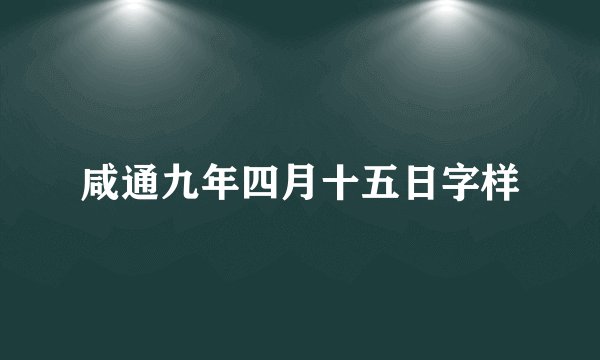 咸通九年四月十五日字样
